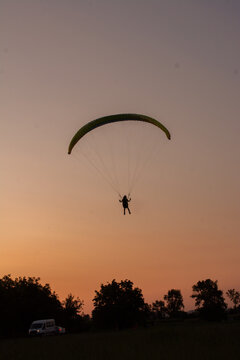 Man doing sport, Para-glider in the sky.