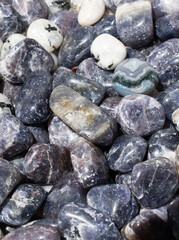 Semi precious stones background.