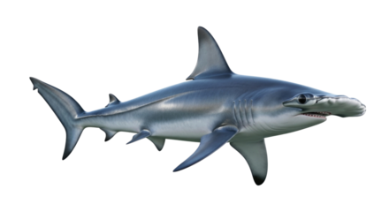 Hammerhead shark 3d transparent background cutout png