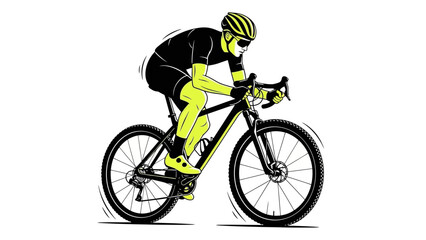 Obraz premium Professional cyclist riding mountain bike with motion blur