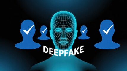 AI-generated deepfake identity concept showing human face replication and digital impersonation risk, raising cybersecurity concerns in biometric verification and personal data protection systems.