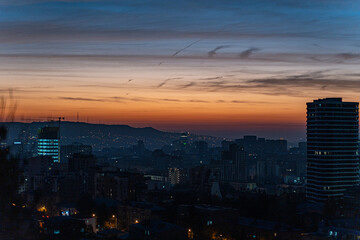 Dawm sky over Tbilisi's downtown
