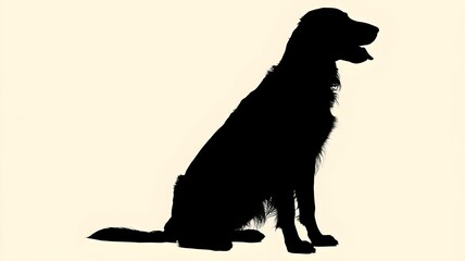 A black dog sitting in profile view
