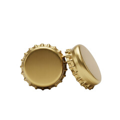 Two golden bottle caps