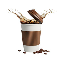 Coffee cup with splashing beverage