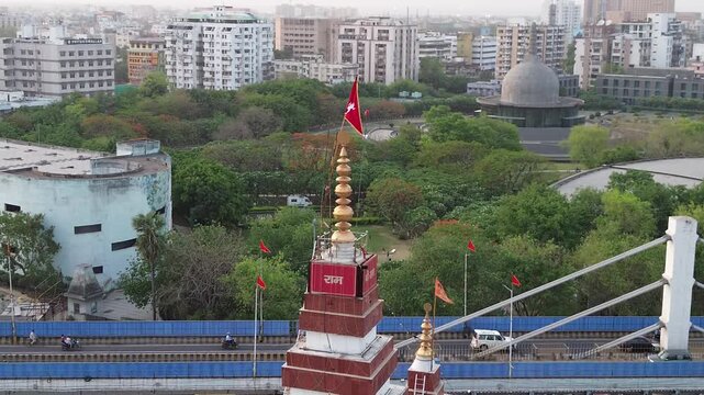 4K Drone Footage of Patna Junction and Mahavir Mandir | Aerial View of Railway Station, Temple, and Urban Landscape in Patna, Bihar, India