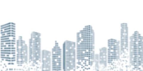 Obraz premium City buildings abstract background. Smart city, urban concept, real estate, organization office, future cityscape, skyline panorama, skyscraper architecture, building construction tech concept. Eps10