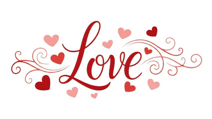Elegant love design with hearts isolated on transparent background