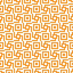 Simple Geometric Square Seamless Pattern Orange Color Background Illustration