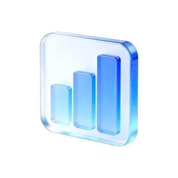 3d rendered icon of abstract glossy graph symbol