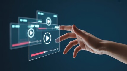 Women search for video content on internet, to watch online entertainment streaming, watch online streaming video. online learning, watch video and live, listen to music, shows or online lessons