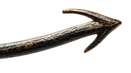 Obraz premium Closeup of a rusty old metal harpoon point with a transparent background