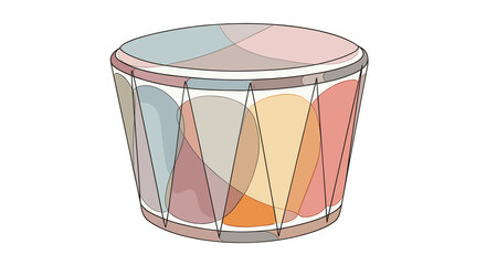Colorful geometric drum in abstract style with pastel shades  