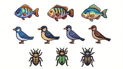 Pixel-style critters leap across retro screen, 8-bit tails flick, loop endless neon arcade chase.
