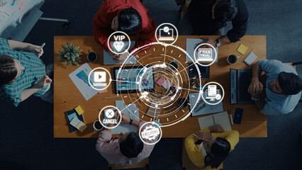 Concept of subscription services provides exclusive digital content. This model offers continuous access, enhancing subscription services with personalized experiences and benefits. Entice