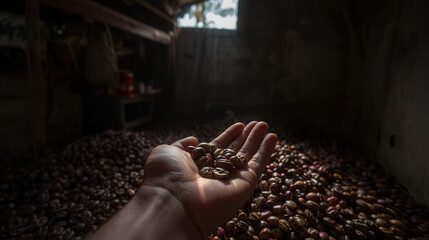 Yemeni coffee harvesting yemen coffee beans rural setting close-up traditional cultivation techniques