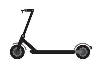 Electric Scooter Silhouette Side View Illustration