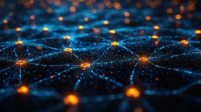 Interconnected Networks: a stunning visual representation of interconnected networks, showcasing a web of glowing connections and nodes.