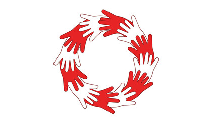 Obraz premium Circle of Hands Forming a Ring of Unity and Support.