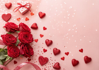 valentine background with roses