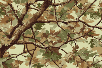 Tree forest camouflage seamless pattern design pattern for hunting and military uniform. Hunting camouflage. Camouflage pattern. Abstract camo background. Vector camouflage