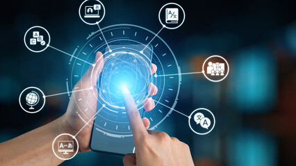 Translation icons show international languages, interpretation, and communication. Translation helps global business, translation supports learning, and translation improves cultural exchange. Gist