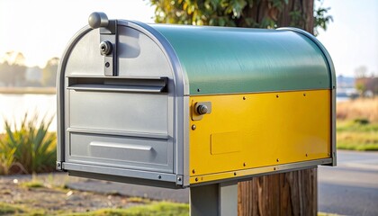 a modern mailbox, clean and minimalist design