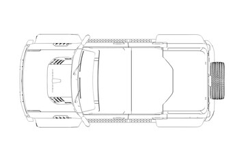 car outline drawing, sketch, contour image