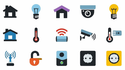 Fototapeta premium Collection of Modern Smart Home Icons and Symbols.