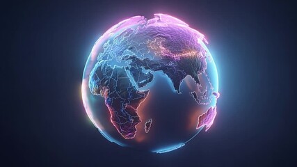 Neon globe digital world glowing map earth hologram global network cyber space future technology virtual planet data connection world geography neon globe glowing earth digital world cyber map global - Powered by Adobe