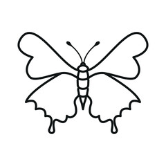 Butterfly icon in trendy flat design