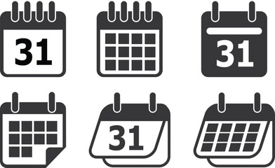 Minimal Calendar Icons Set for Web and App Interface