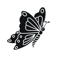 Butterfly icon in trendy flat design