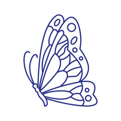 Butterfly icon in trendy flat design