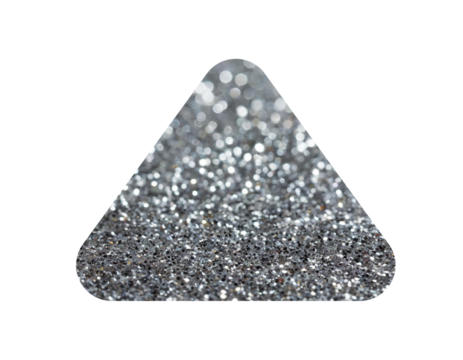 Silver glitter triangle isolated on white background - Powered by Adobe