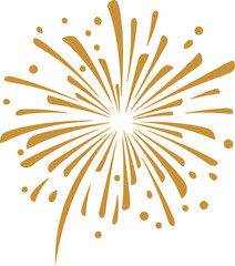 Gold fireworks on white background, Modern simple style confetti firework celebration banner clipart vector for Xmas, new year, holiday, birthday, anniversary, victory, party, carnival