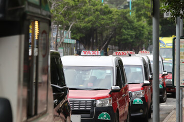 Taxistand in Hong Kong Central