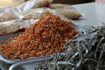small shrimps on the market