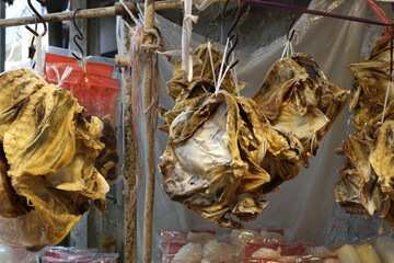 Dried fish on the market