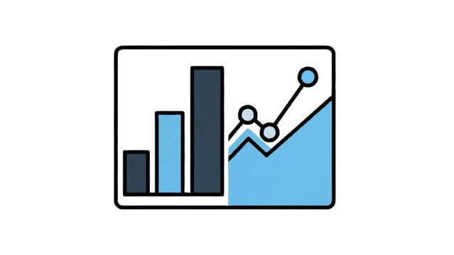 Graphical representation of data analysis and statistics.