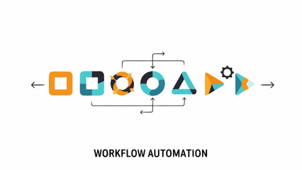 Workflow Automation Process Infographic with Geometric Shapes.
