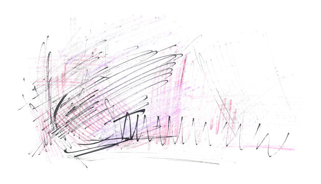 artistic scribbling, color hatching, grunge abstract isolated on white background and texture, design element