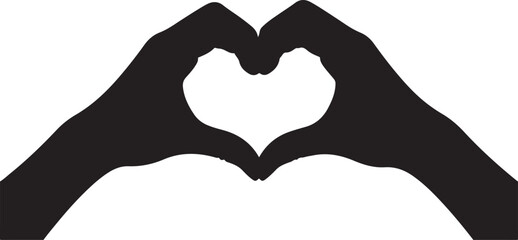 Fototapeta premium Hands Forming Heart Shape Silhouette