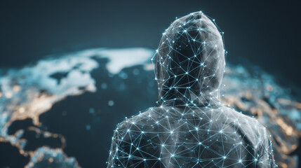 Hacker are planning to hack and attack networks and cyber security , innovative Smart city and graphs with statistics to analyze business potential and predict future developments in company growth.