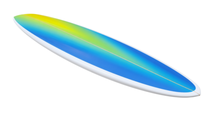 isolated colorful surboard on a transparent background