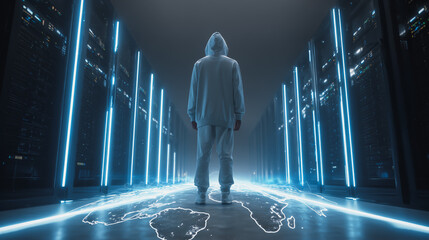 Hacker are planning to hack and attack networks and cyber security , innovative Smart city and graphs with statistics to analyze business potential and predict future developments in company growth.