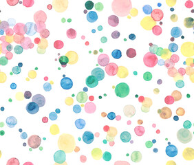 Watercolor background design bubbles, Elegant and colorful isolated bubbles. modern art and classic seamless pattern for wallpaper, textile , beautiful dots, polka dots , colorful dots for covering an