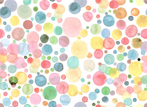 Watercolor background design bubbles, Elegant and colorful isolated bubbles. modern art and classic seamless pattern for wallpaper, textile , beautiful dots, polka dots , colorful dots for covering an