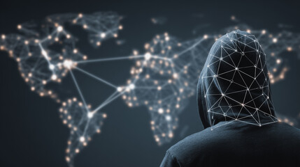 Hacker are planning to hack and attack networks and cyber security , innovative Smart city and graphs with statistics to analyze business potential and predict future developments in company growth.