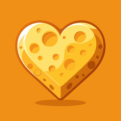 golden heart on a red background